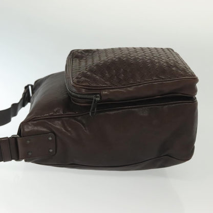 Bottega Veneta Intrecciato Shoulder Leather, Brown, Leather, Shoulder Bag
