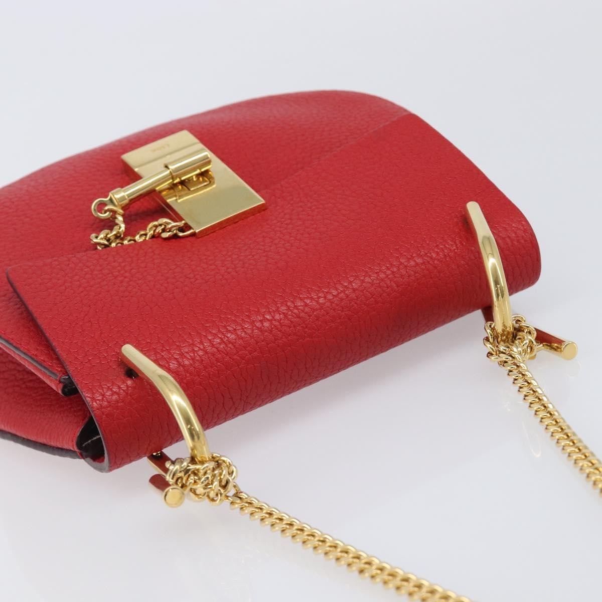 Chloe Drew Leather, Red, Leather, Crossbody Bag