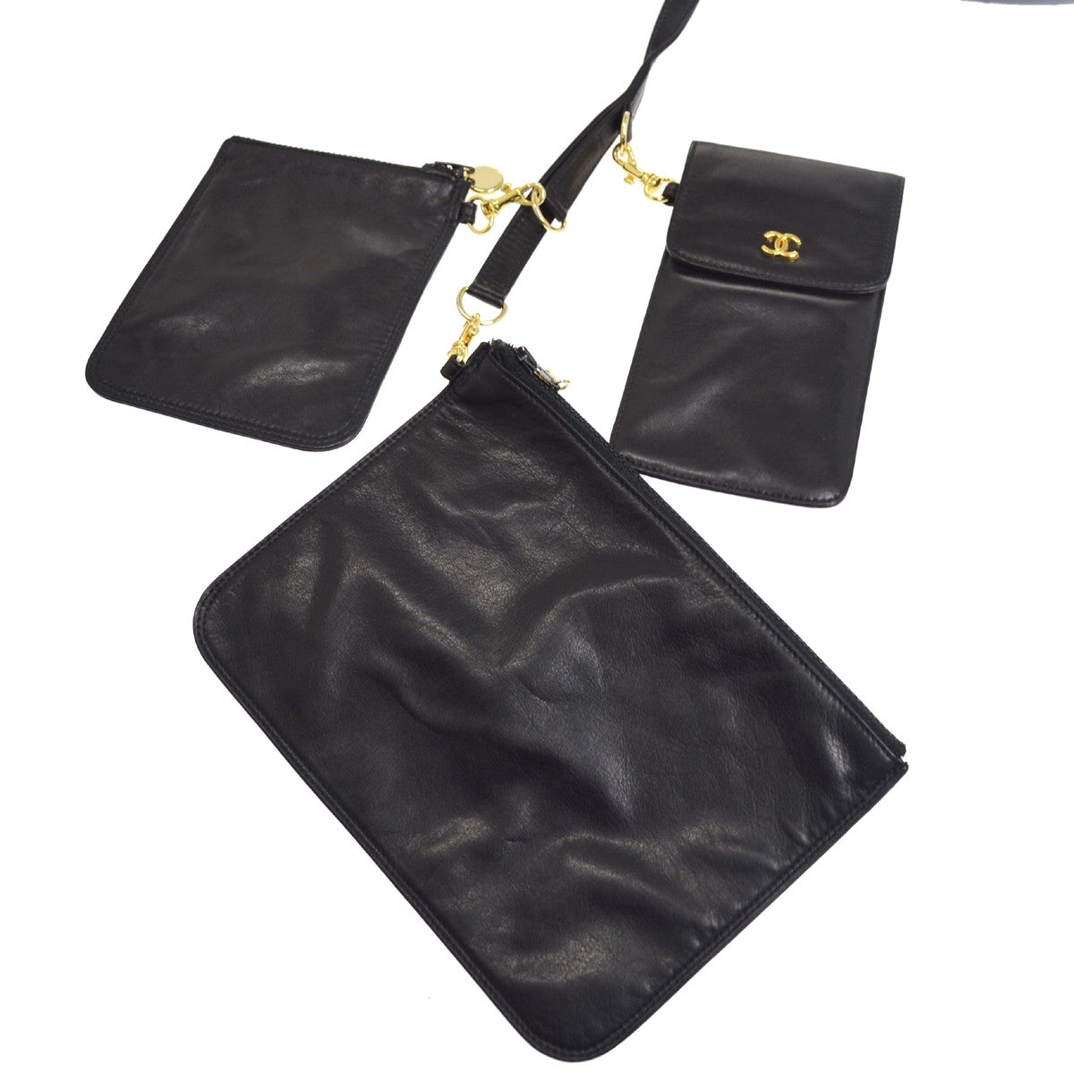 Chanel Vintage Timeless CC Charm Leather, Black, Leather, Shoulder Bag
