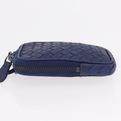 Bottega Veneta Zip Around Intrecciato Nappa, Navy, Leather, Handbag