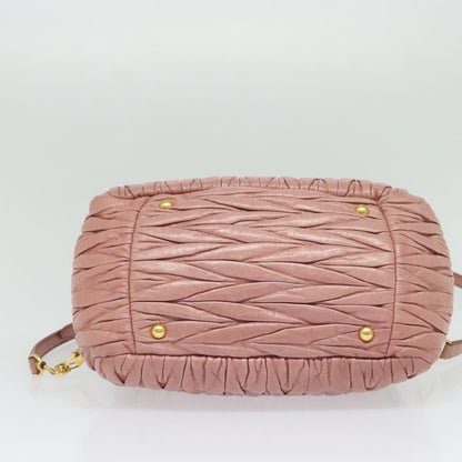Miu Miu Madras Bowler Bag Matelasse Leather, PINK, LEATHER, Handbag