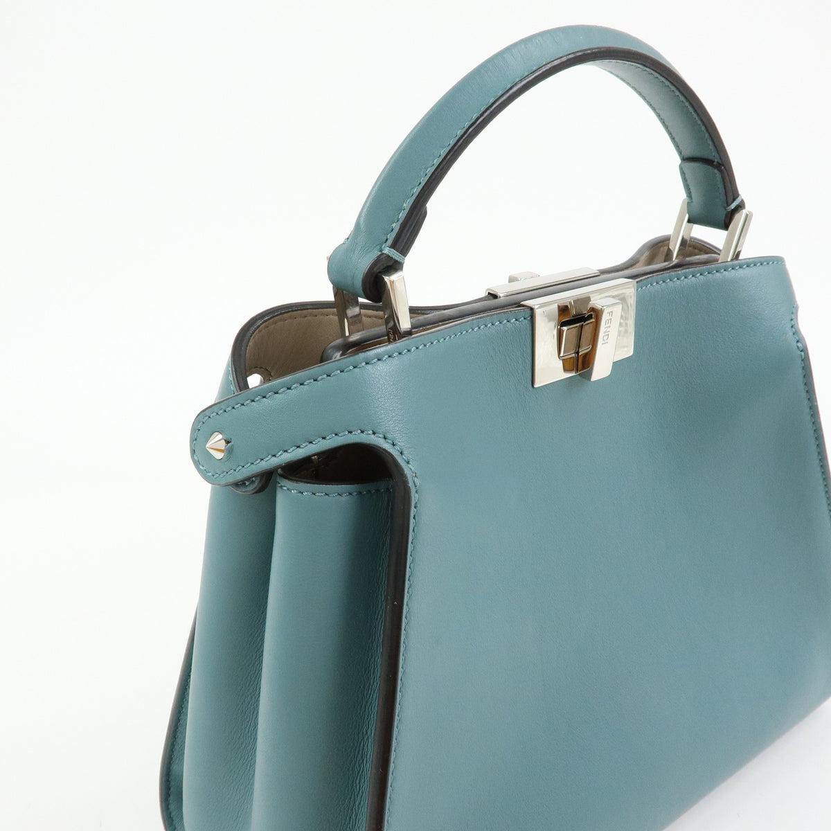 Fendi Peekaboo Essentially Leather, Blue, Leather, Handbag