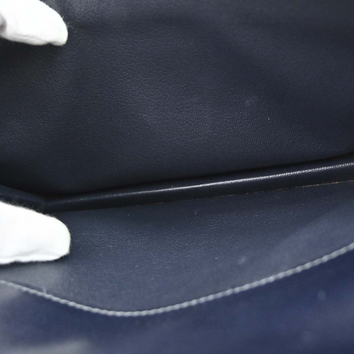 Hermes Jet Clutch Box Calf, Navy, Leather, Clutch