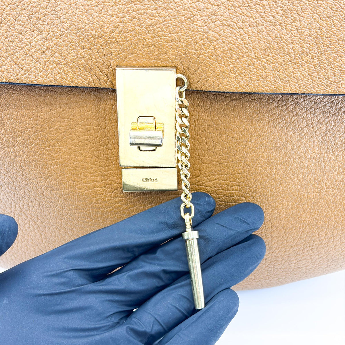 Chloe Drew Leather, Brown, Leather, Crossbody Bag