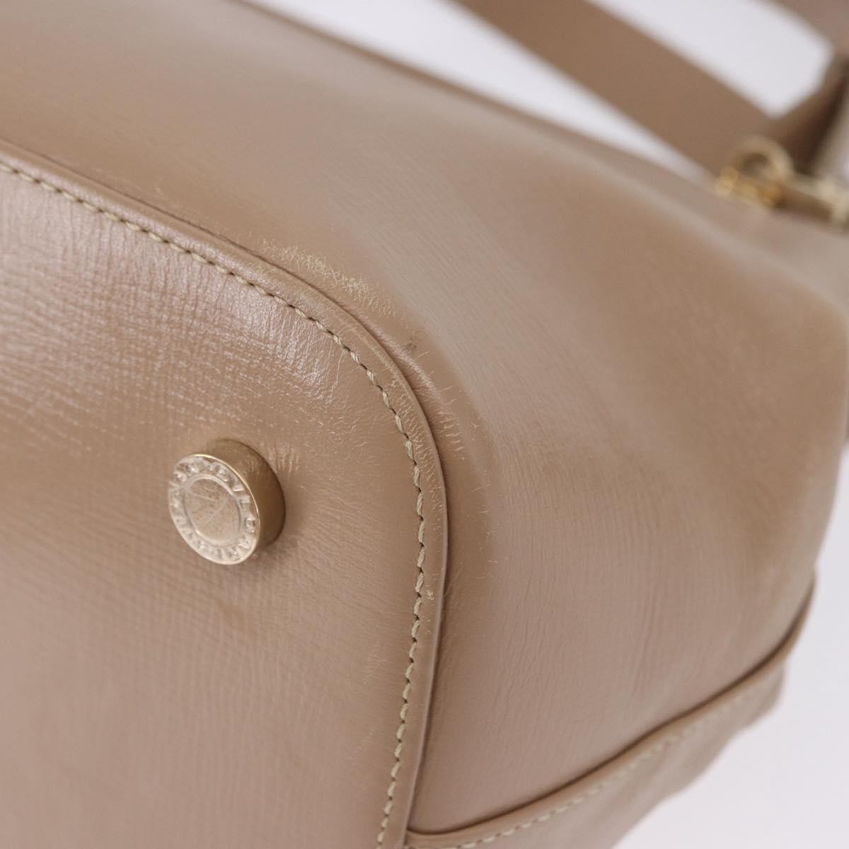Bvlgari Isabella Rossellini Leather, Beige, Leather, Handbag