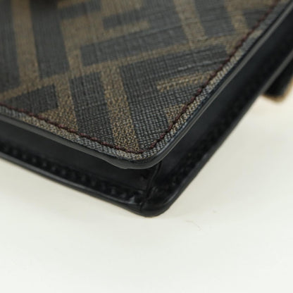 Fendi Baguette Zucca Canvas with Leather, Brown, Canvas, Crossbody Bag