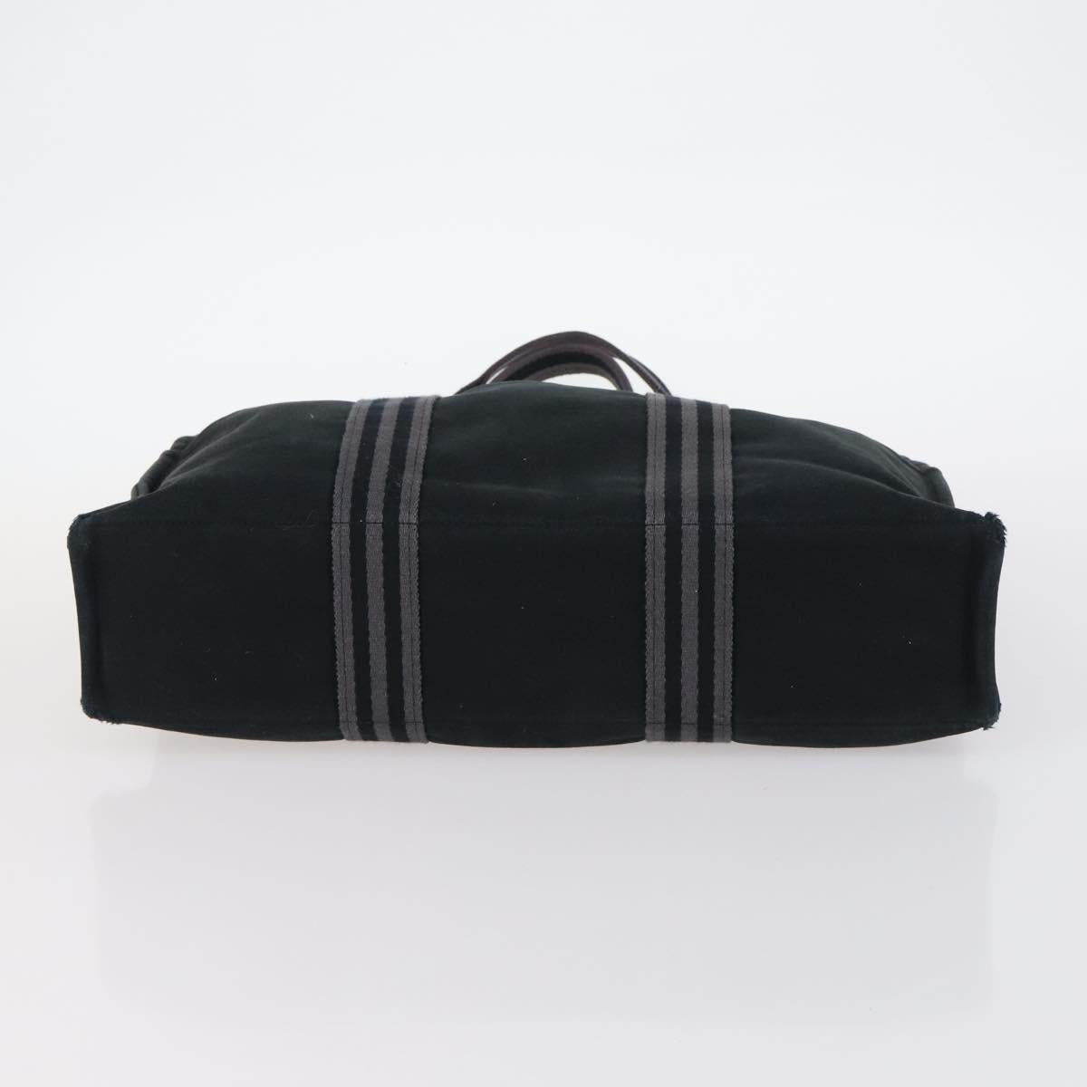 Hermes Fourre Tout Tote Canvas, BLACK, CANVAS, Handbag