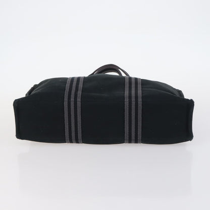 Hermes Fourre Tout Tote Canvas, BLACK, CANVAS, Handbag