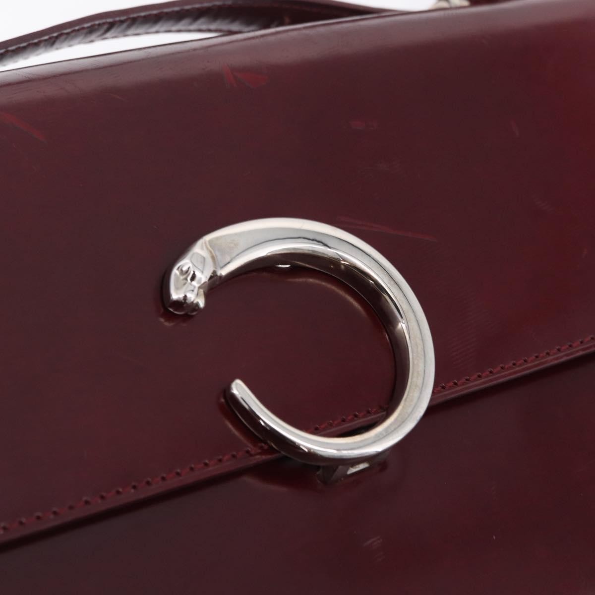Cartier Panthère Shoulder Patent Leather, Burgundy, Patent Leather, Shoulder Bag