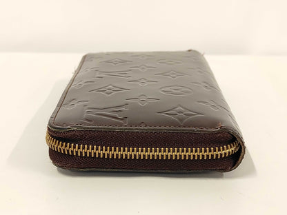 Louis Vuitton Zippy Monogram Vernis, Brown, Patent Leather, Wallet