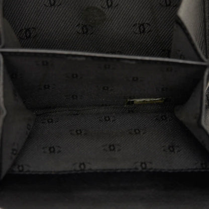Chanel CC Button Bi-Fold Leather, Black, Leather, Wallet