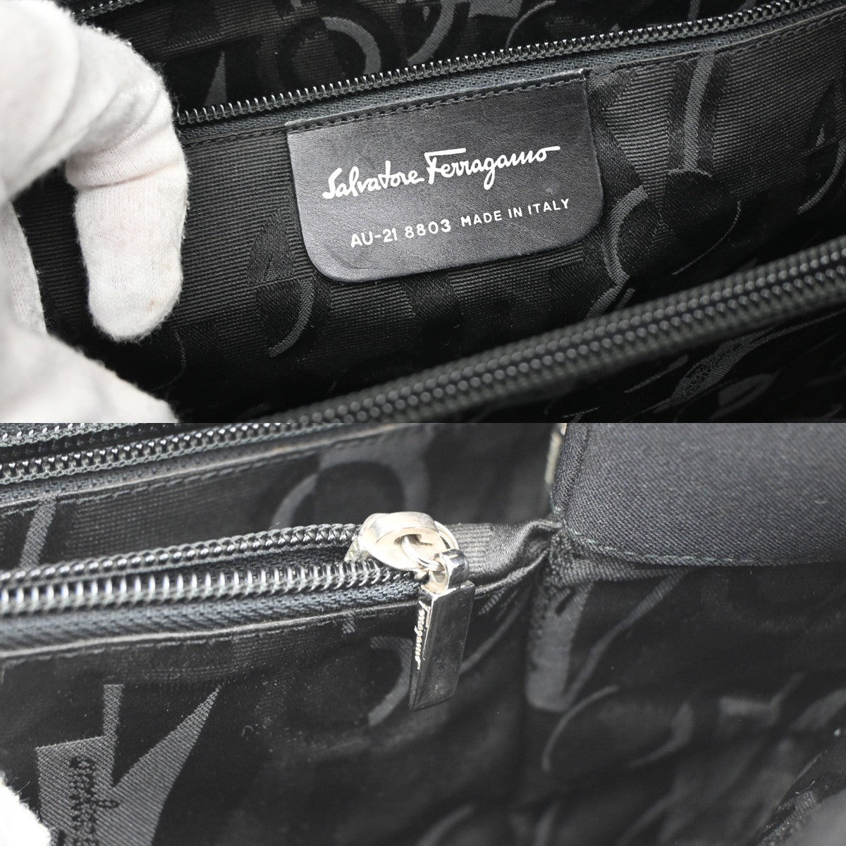 Salvatore Ferragamo Vala tote Nylon, Black, Nylon, Tote Bag