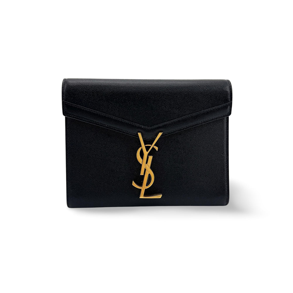Saint Laurent Cassandra Chain Leather, Black, Leather, Shoulder Bag