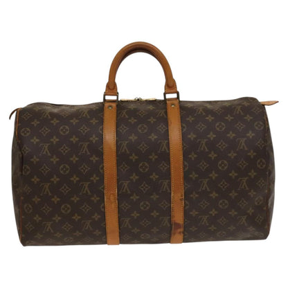 Louis Vuitton Keepall Bag Monogram Canvas, BROWN, CANVAS, Travel bag