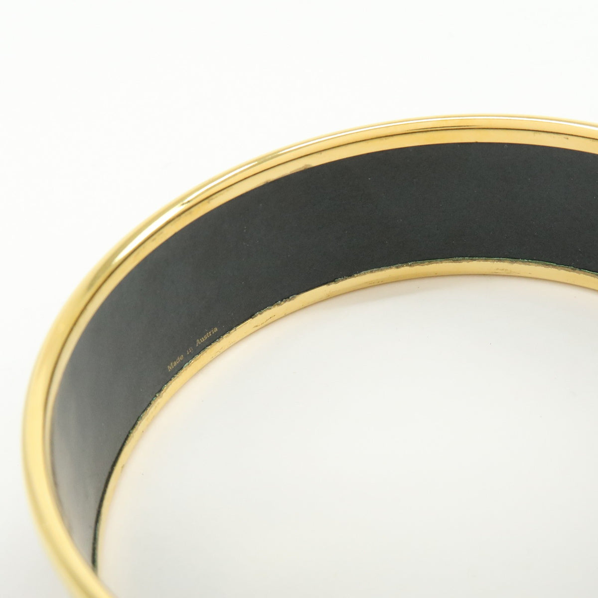 Hermes Caleche Bangle Enamel, Gold, Gold Plated, Bracelet