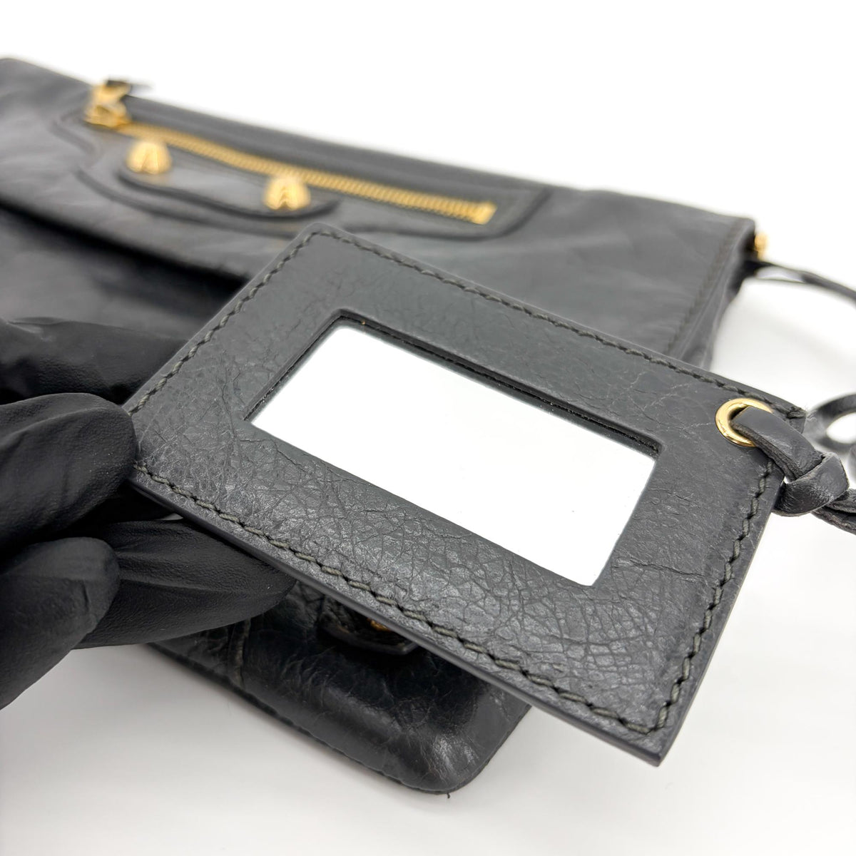 Balenciaga Giant Studs Envelope Clutch Leather, Black, Leather, Clutch