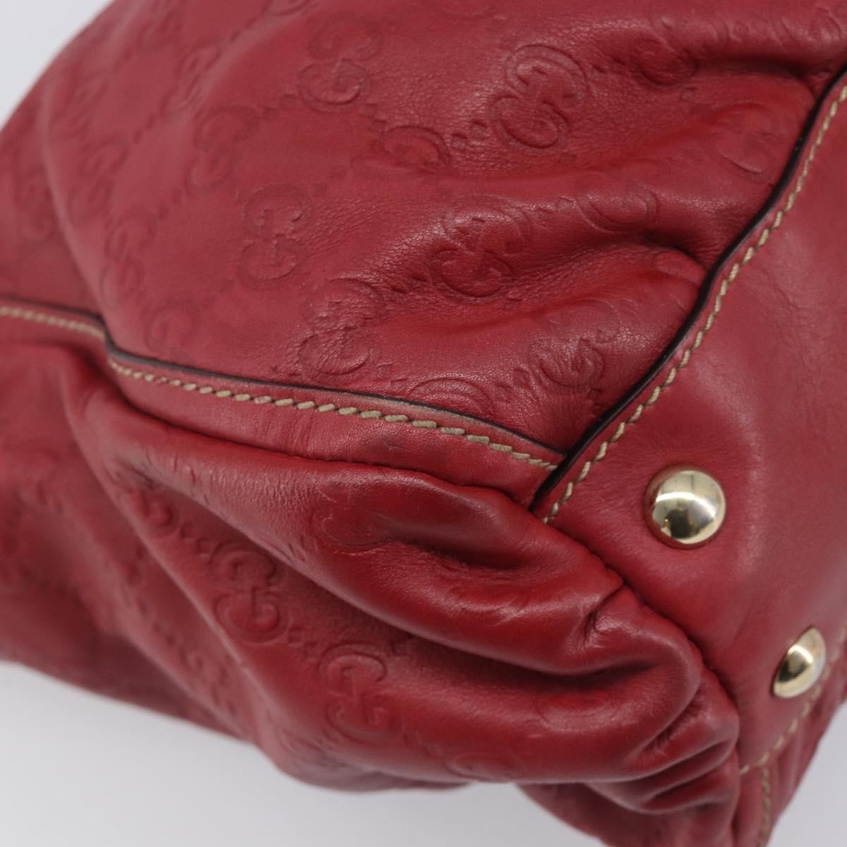 Gucci D Ring Guccissima Leather, Red, Leather, Tote Bag