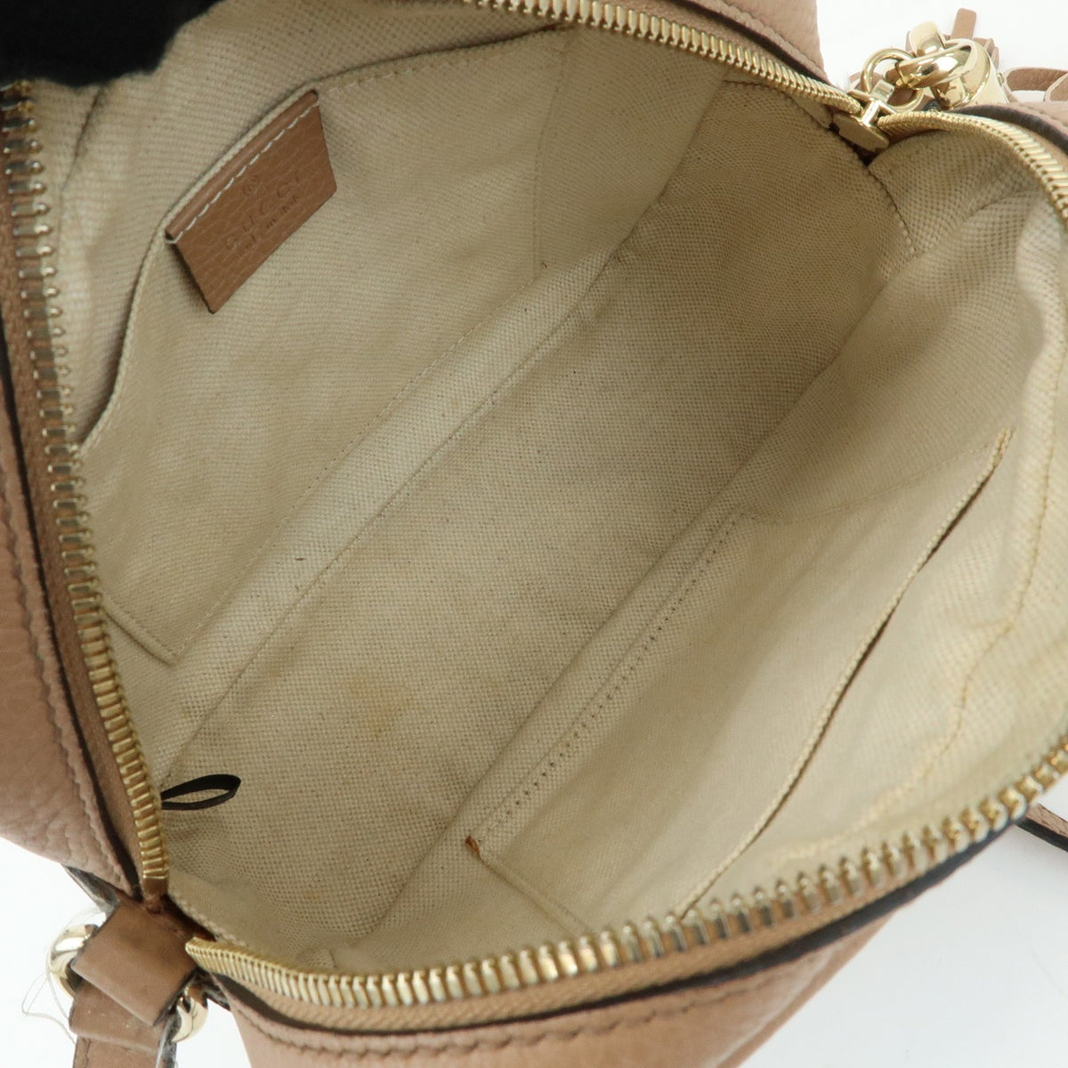 Gucci Soho Disco Leather, Beige, Leather, Crossbody Bag