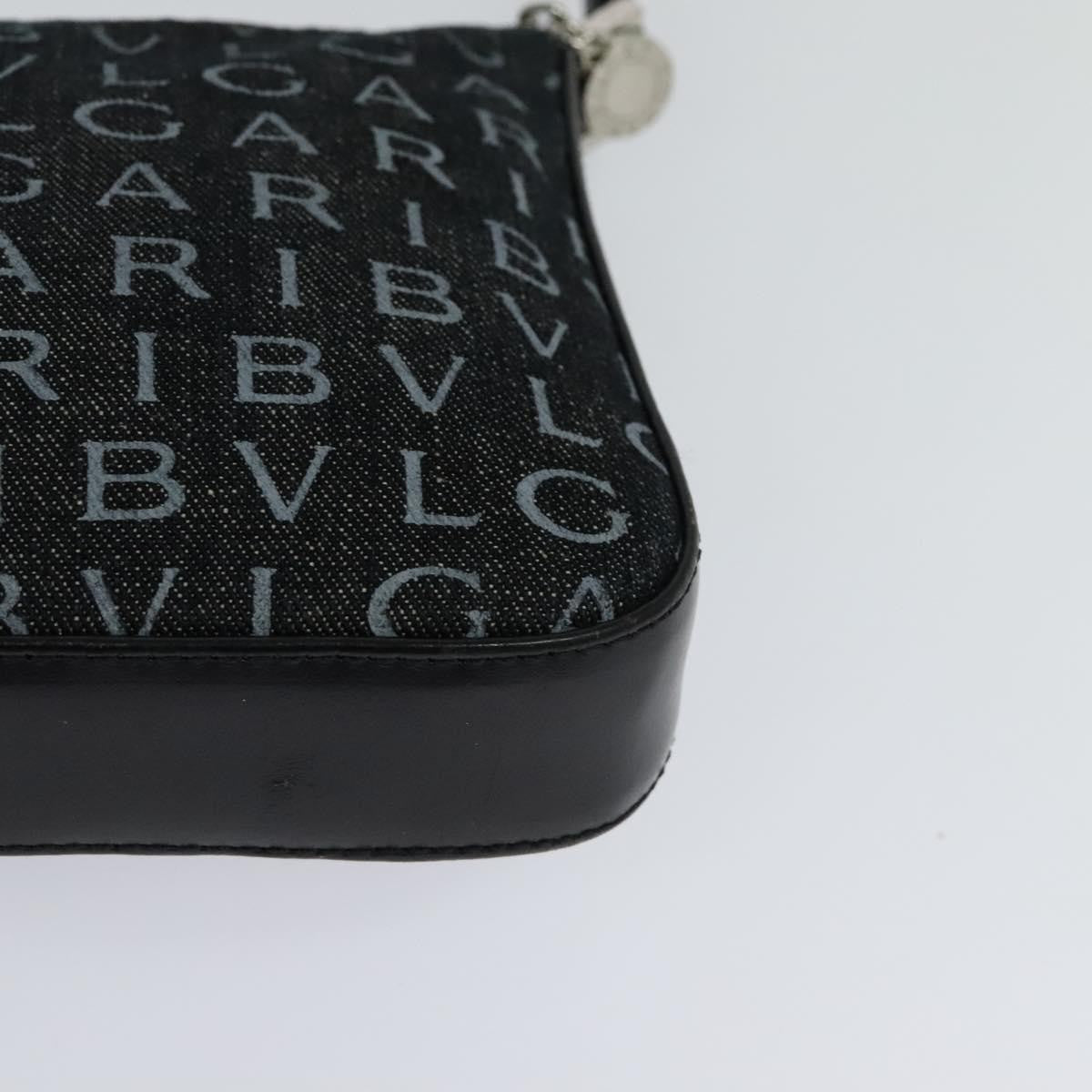 Bvlgari Logomania Canvas, Black, Canvas, Shoulder Bag