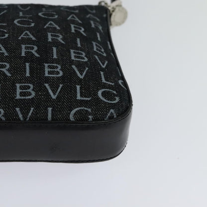 Bvlgari Logomania Canvas, Black, Canvas, Shoulder Bag