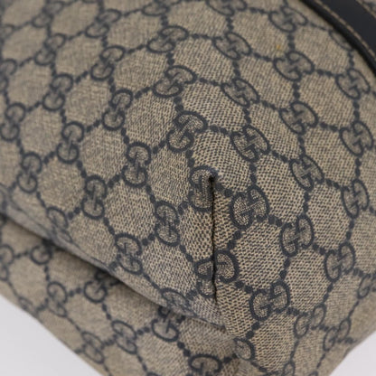 Gucci Open Tote GG Canvas and Leather, Navy, Canvas, Handbag