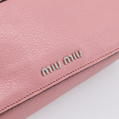 Miu Miu Beau Top Handle Leather, Pink, Leather, Handbag