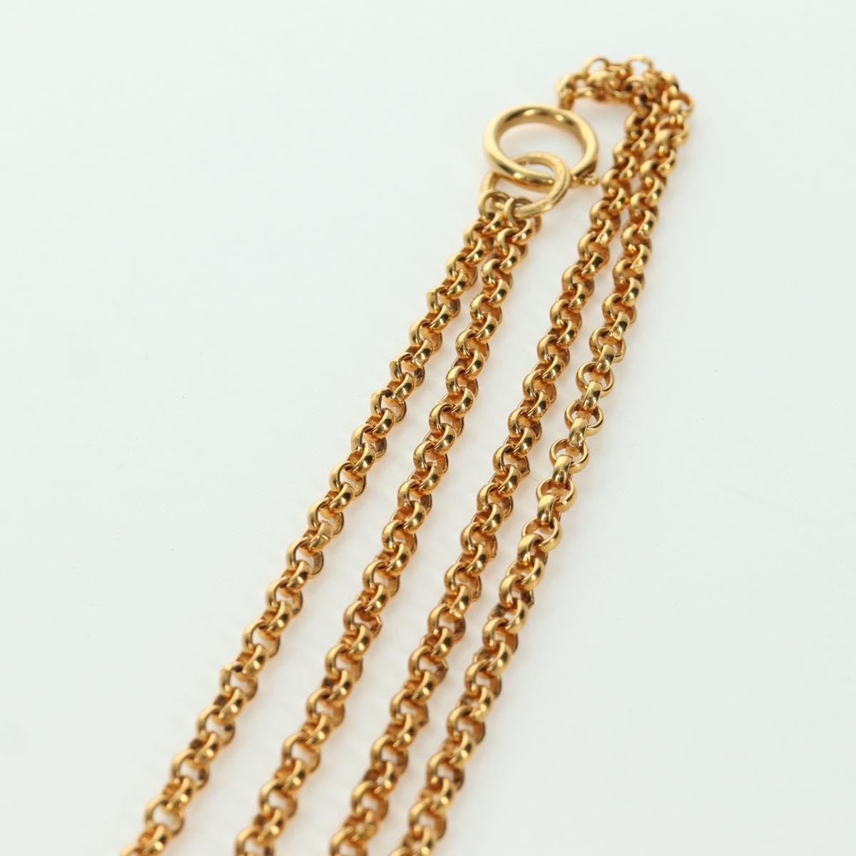 Chanel Vintage CC Heart Pendant Long Metal, Gold, Metal, Necklace
