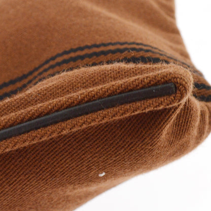 Hermes Calicut Cabas Ribbed Canvas with Leather, Brown, Canvas, Tote Bag