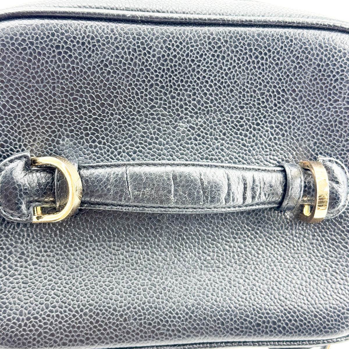 Chanel Vintage Timeless Cosmetic Case Caviar, Black, Leather, Clutch