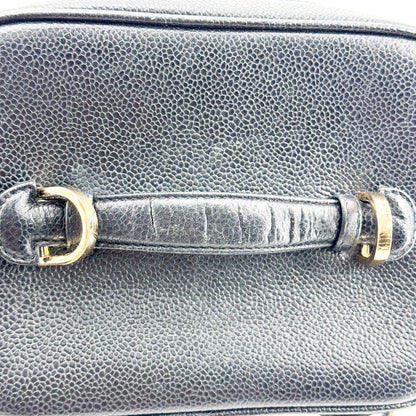 Chanel Vintage Timeless Cosmetic Case Caviar, Black, Leather, Clutch