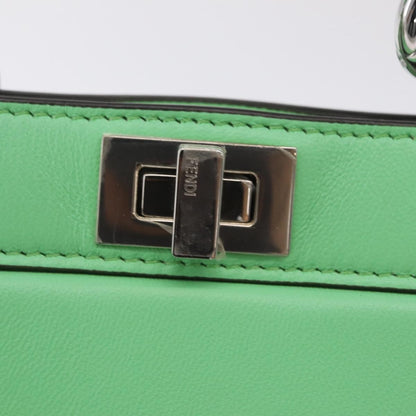 Fendi Peekaboo ISeeU Leather, Green, Leather, Handbag