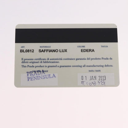 Prada Promenade Saffiano Leather, Green, Leather, Handbag