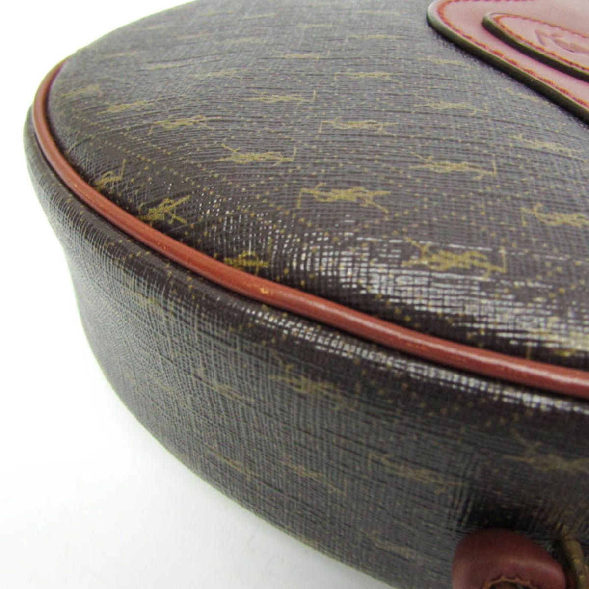 Saint Laurent Le Monogramme Coeur Monogram All Over Coated Canvas and Leather, Brown, Leather, Clutch