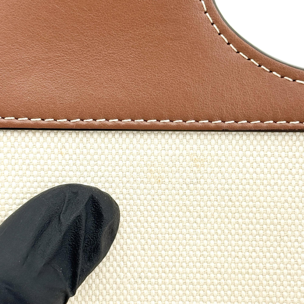 Burberry Logo Pocket Canvas with Leather, Brown, Canvas, Tote Bag