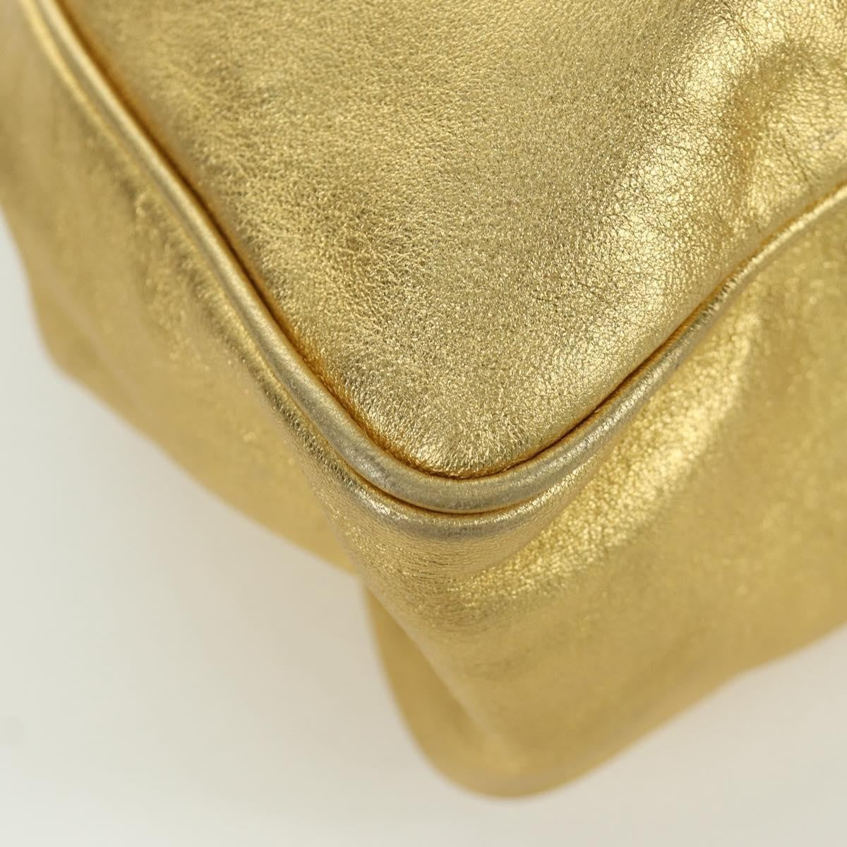 Bottega Veneta Backpack Leather with Intrecciato, Gold, Leather, Backpack