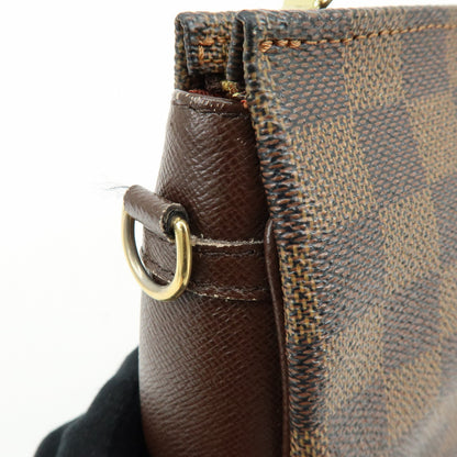 Louis Vuitton Trousse Make Up Damier, Brown, Canvas, Clutch