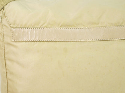Prada Buckle Messenger Tessuto, Beige, Nylon, Shoulder Bag