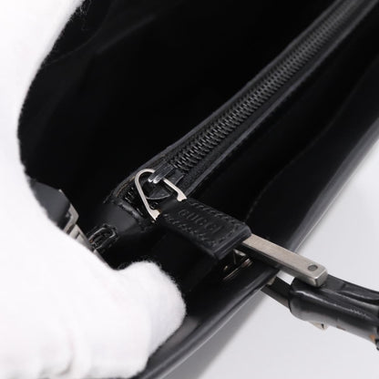 Gucci Bamboo Top Handle Leather, Black, Leather, Handbag