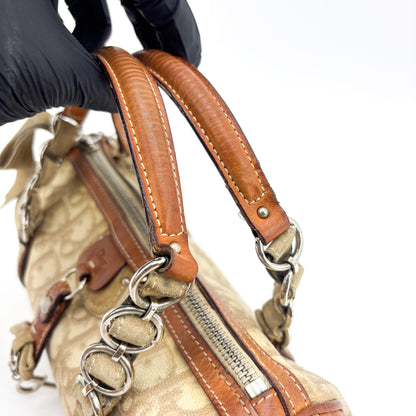 Christian Dior Vintage Trotter Romantique Boston Diorissimo Coated Canvas, Brown, Canvas, Handbag