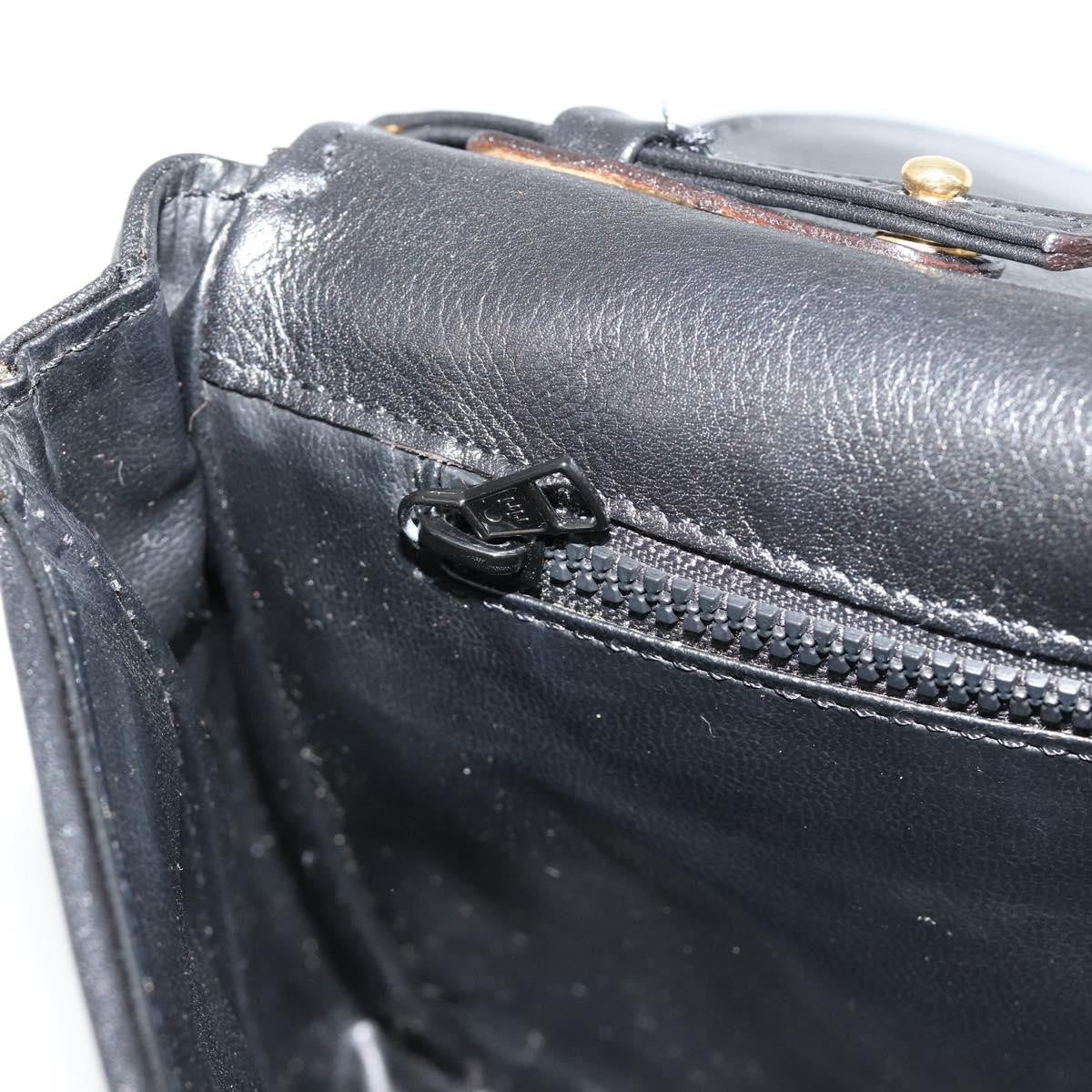 Celine Flap Shoulder Leather, Black, Leather, Shoulder Bag