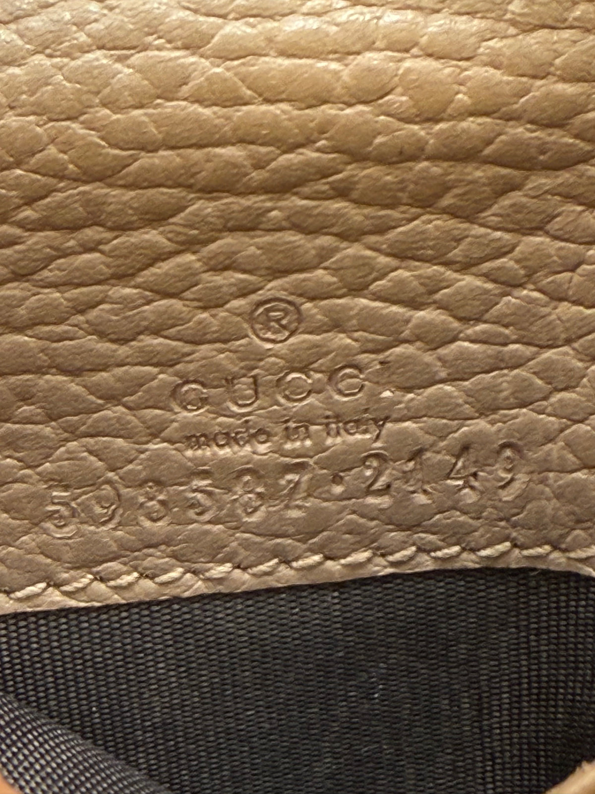 Gucci GG Marmont Card Case GG Coated Canvas with Leather, Beige, Canvas, Card Holder