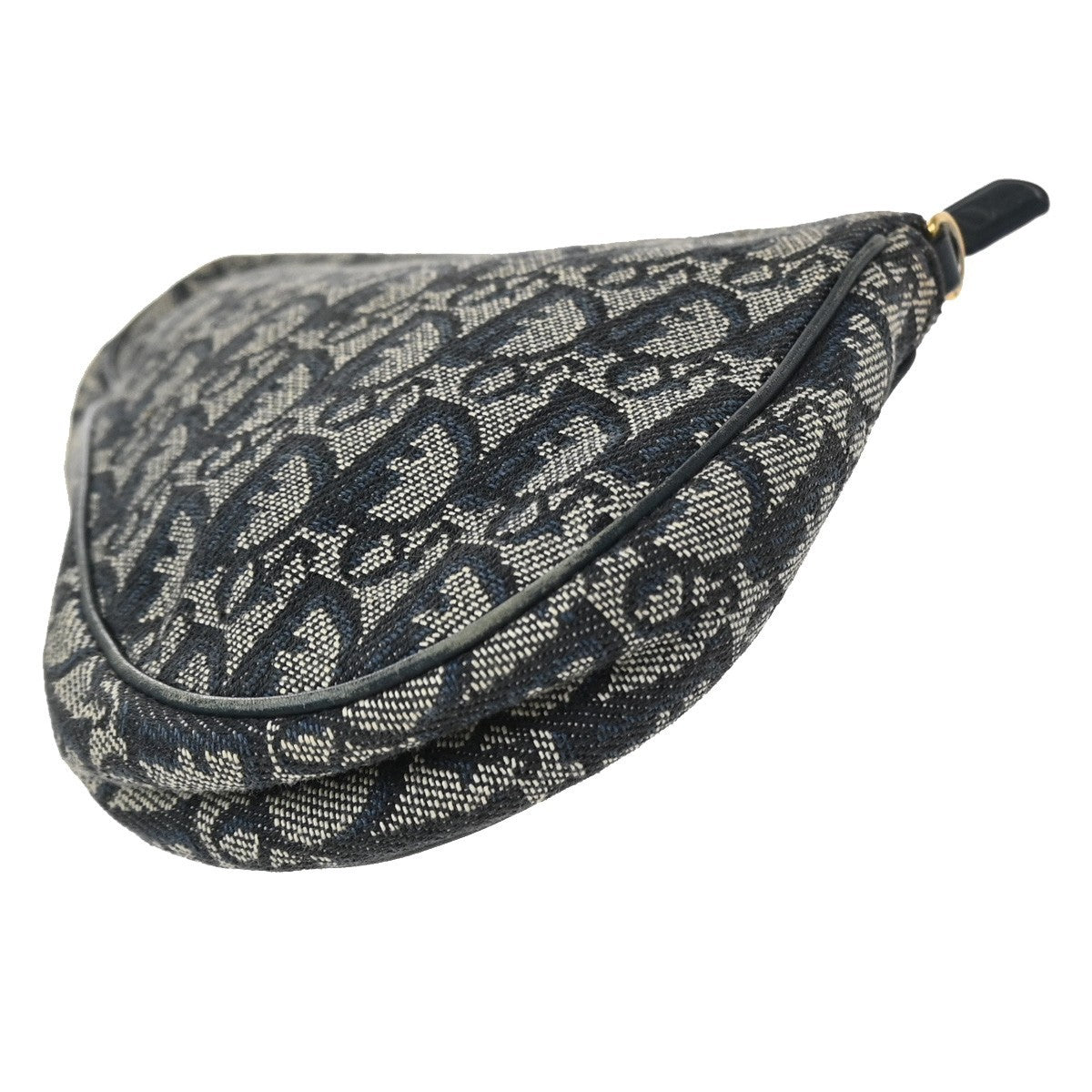 Christian Dior Vintage Saddle Diorissimo Canvas, Navy, Canvas, Handbag