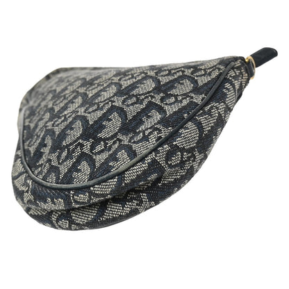 Christian Dior Vintage Saddle Diorissimo Canvas, Navy, Canvas, Handbag