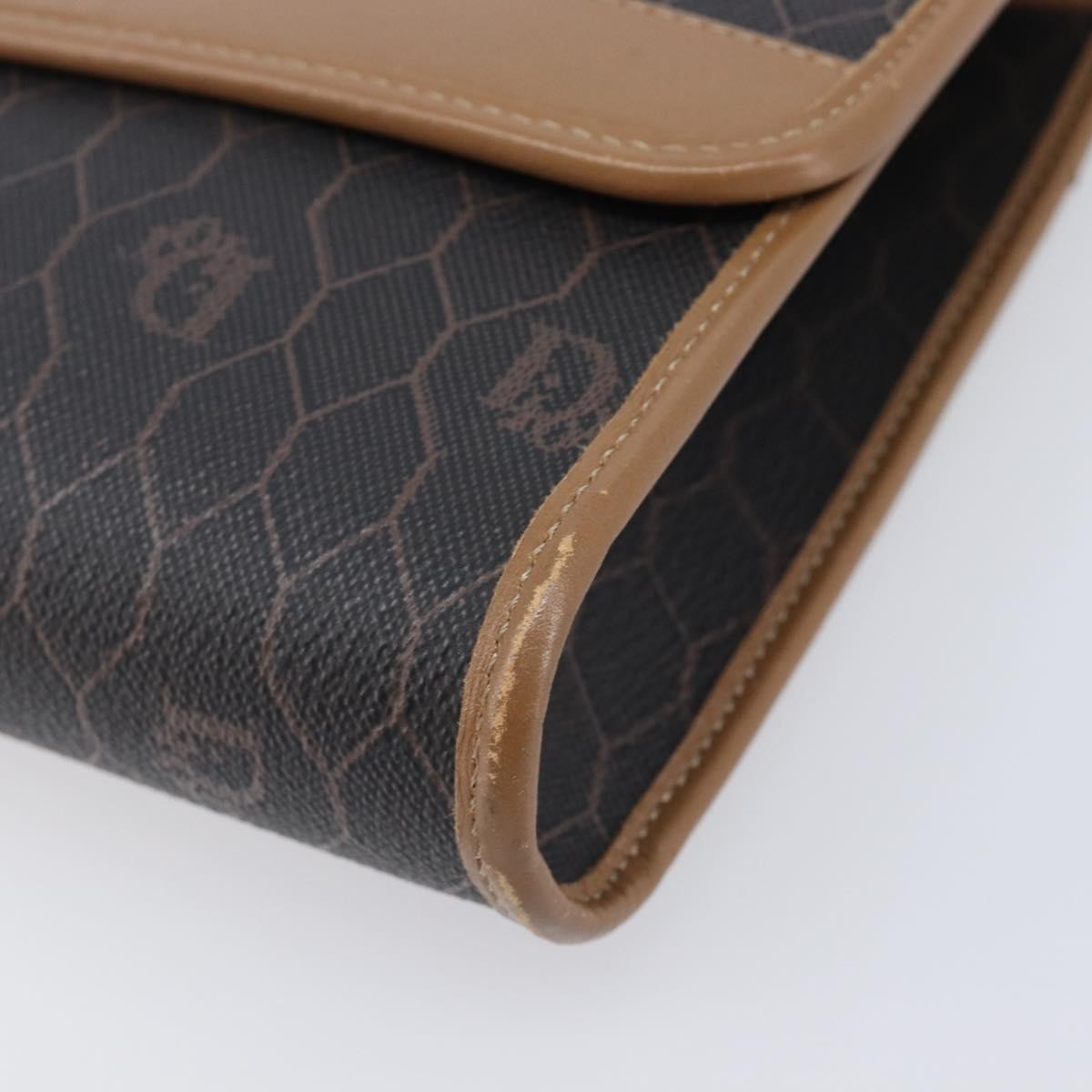 Christian Dior Vintage Honeycomb Canvas, Black, Canvas, Shoulder Bag