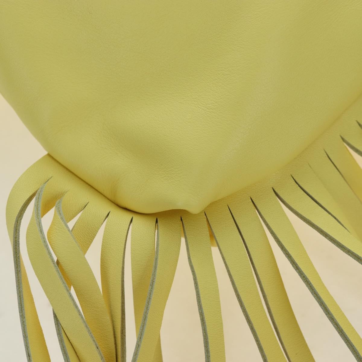 Bottega Veneta The Fringe Leather, Yellow, Leather, Clutch