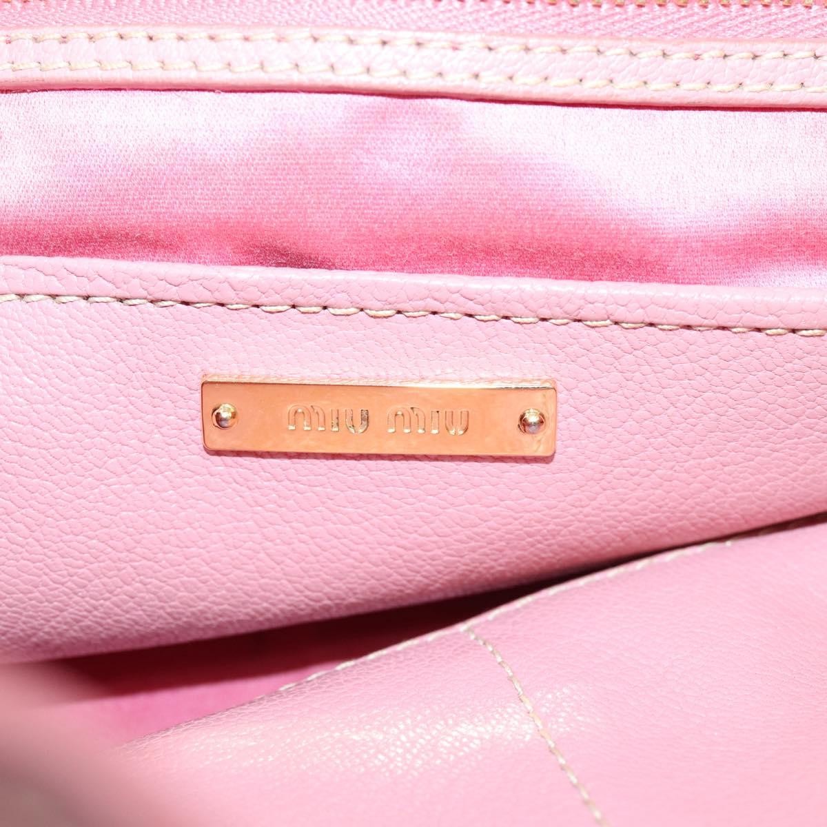 Miu Miu Madras Convertible Leather, Pink, Leather, Tote Bag