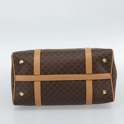 Celine Vintage Boston Macadam Coated Canvas, Brown, PVC, Handbag