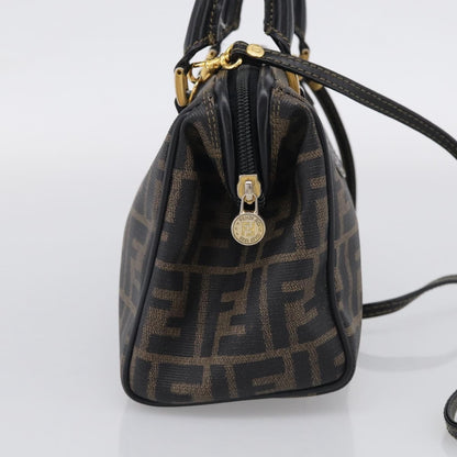 Fendi Convertible Boston Zucca Canvas, Brown, Canvas, Handbag