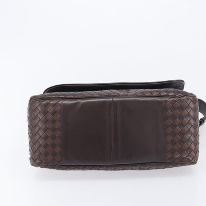 Bottega Veneta Intrecciato Shoulder Leather, Brown, Leather, Shoulder Bag