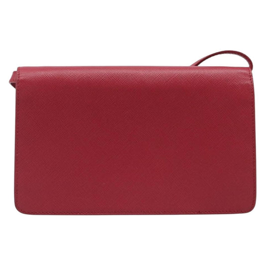 Prada Bow Wallet on Strap Saffiano Leather, Red, Leather, Crossbody Bag
